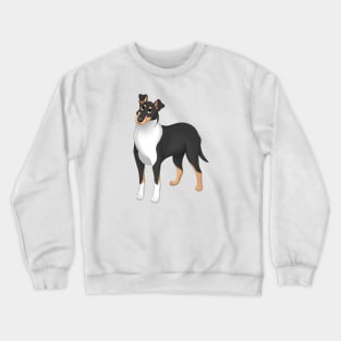 White, Black & Tan Smooth Collie Dog Crewneck Sweatshirt